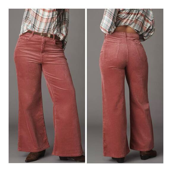 Pilcro Pants - Pilcro Anthropologie Robbie Corduroy Flare High-Rise Stretch Retro Pants Size 32